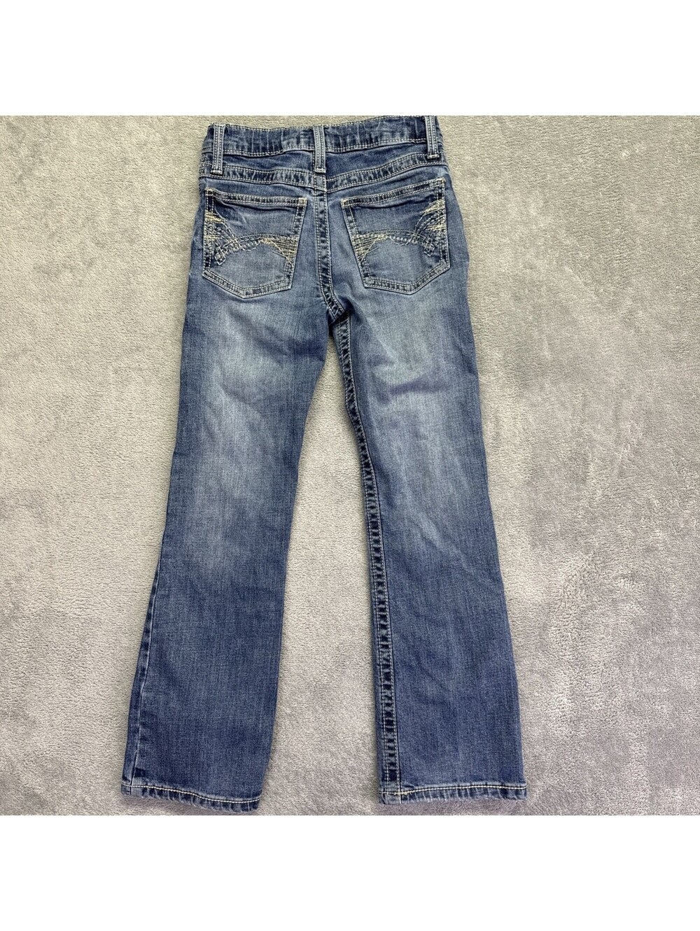 Wrangler 20X Boys Blue Slim Fit Distressed Western Denim Jeans Size 10 Regular